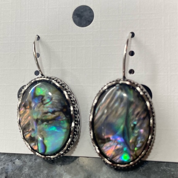 2/$25 or 3/$35 NWOT Oval large abalone oversized earrings - Picture 3 of 4